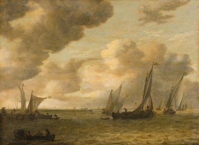 Estuary with Sailing Boats by Jan van Goyen