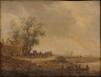 The Stop before the Inn by Jan van Goyen