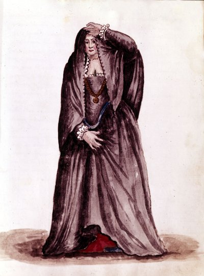 A Venetian courtesan in the 18th century, from the manuscript 