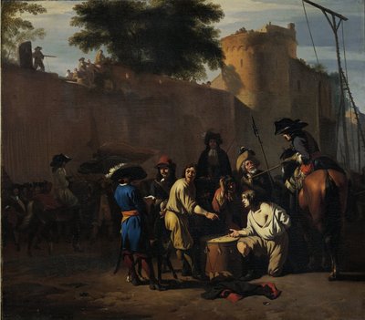 Casting the Dice for Life or Death by Jan van Huchtenburg