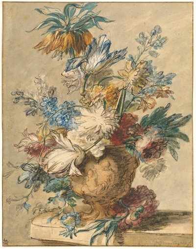 Bouquet of Spring Flowers in a Terracotta Vase by Jan van Huysum