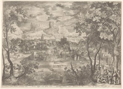 Landscape with Christ Exorcising a Demon from a Mute Man by Jan van Londerseel