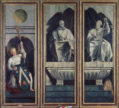 Angel Presenting St. Stephen and St. James the Greater with the Arms of Jacques Coëne, Abbot of Marchiennes, from the Polyptych of St. Stephen and St. James the Greater, c.1541 by Jan van Scorel