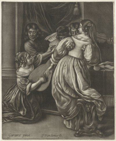Musical Group Around a Table by Jan van Somer