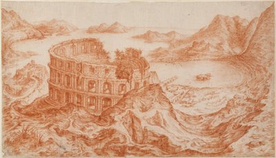 View of the Roman Amphitheatre at Pozzuoli with the Bay of Naples Beyond by Jan van Stinemolen