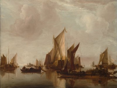 A State Yacht and Other Craft in Calm Water, ca. 1660 by Jan van de Cappelle
