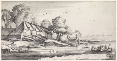 Duck Hunt on a River by a Farm by Jan van de Velde (II)