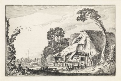 Figures by a Dilapidated Barn by Jan van de Velde (II)