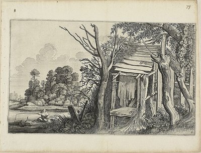 Dilapidated Hut, Plate 4 from Landscapes by Jan van de Velde II