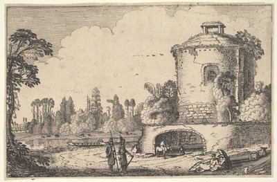 Landscape with a Round Tower by Jan van de Velde II