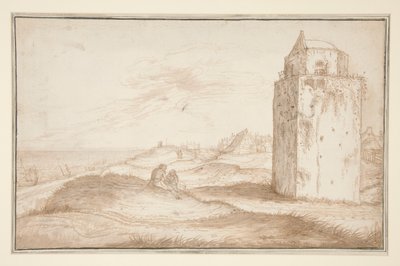 The Dunes and the Lighthouse near Zandvoort by Jan van de Velde II