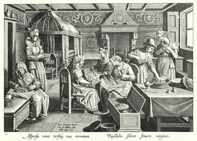 The handling of the eggs of silkworms by Jan van der Straet