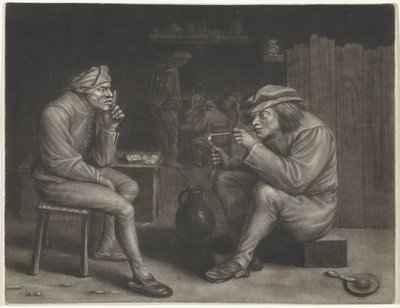 Tavern Scene with Man Lighting a Pipe by Jan van der Bruggen