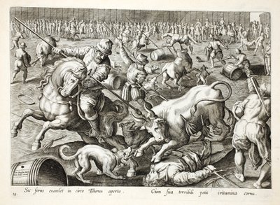 A Mass Bullfight in an Enclosure, illustration from 