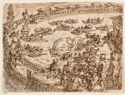 Whale Hunt by the Emperor Claudius in the Harbor at Ostia; Inscription Relating to Pliny the Elder