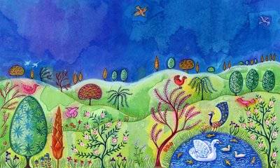 Landscape with Swan by Jane Tattersfield