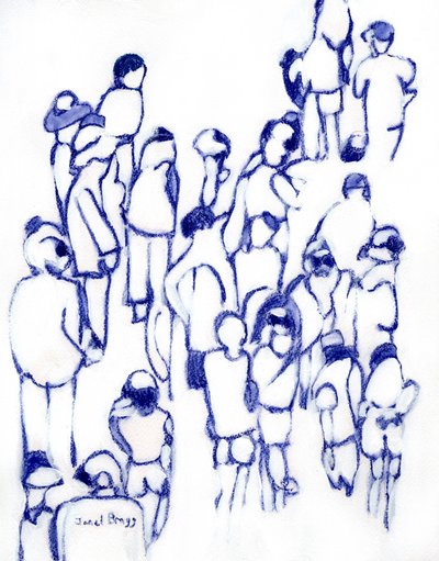 Crowd in Blue by Janel Bragg