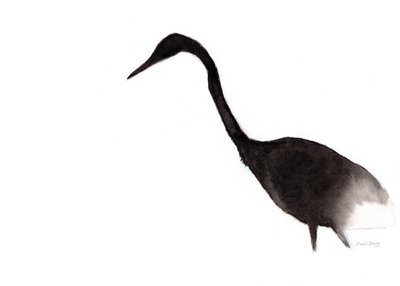 Heron in Ink, c.2020 by Janel Bragg
