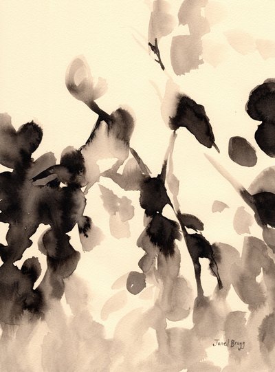 Leaves Abstract in Ink II, c.2019 by Janel Bragg