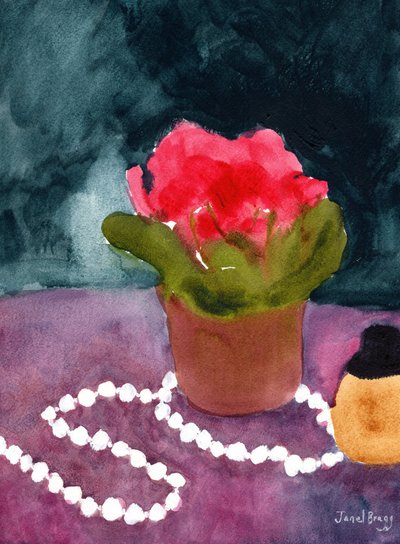 Still Life with Pearls and Perfume Bottle, c.2024 by Janel Bragg