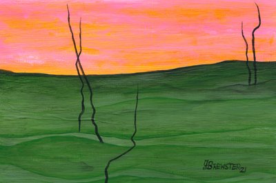 Vibrant Sky Green Hills by Janine Brewster