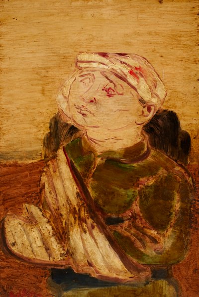 Wounded - Portrait of a Man in a Cap by Jankel Adler