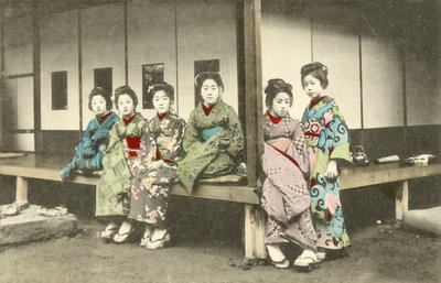 Group of Japanese women, probably geisha by Japanese Photographer