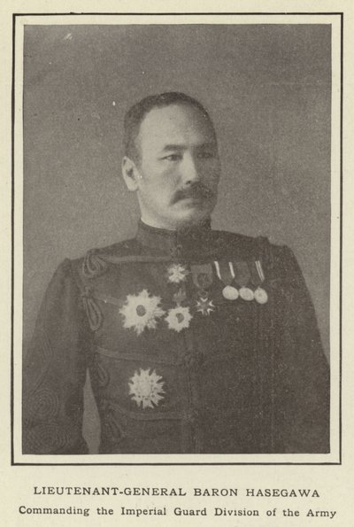 Lieutenant-General Baron Hasegawa, Commanding the Imperial Guard Division of the Army by Japanese Photographer
