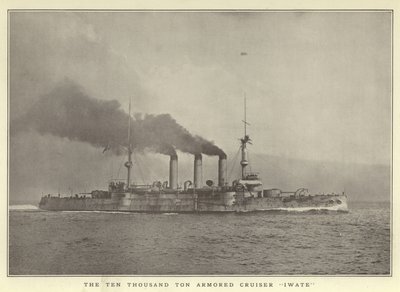 The Ten Thousand Ton Armored Cruiser Iwate by Japanese Photographer