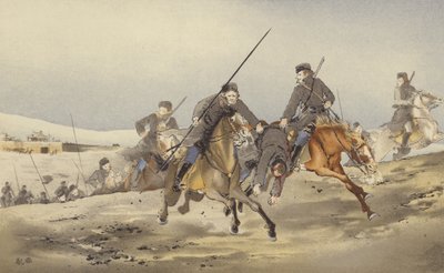 Cossacks running away with a Wounded by Japanese School