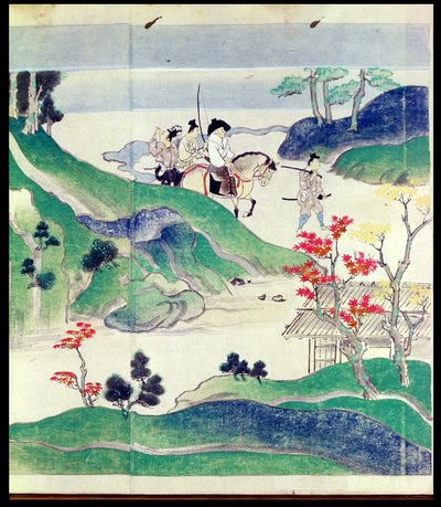 Ippen Riding with His Escort, from an Illustrated History of the Life of the Monk Ippen (1239-89) by Japanese School