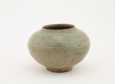 Jar with stamped and slip-inlay decoration, 1610-1630 by Japanese School
