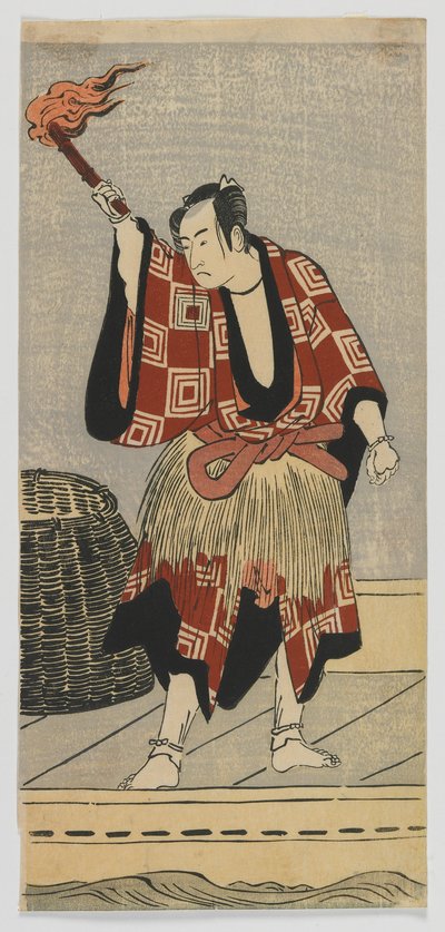 Kabuki Actor Ichikawa Monnosuke II as a Fisherman, Edo period, late 1780s or early 1790s by Japanese School