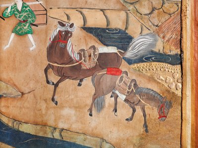 Osakazu Byobu - Japanese Eight-Panel Folding Screen by Japanese School
