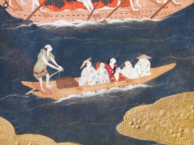 Osakazu Byobu - Japanese eight-panel folding screen by Japanese School