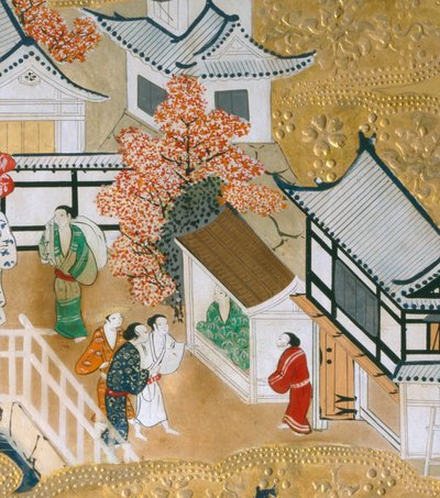 Osakazu Byobu - Japanese eight-panel folding screen by Japanese School