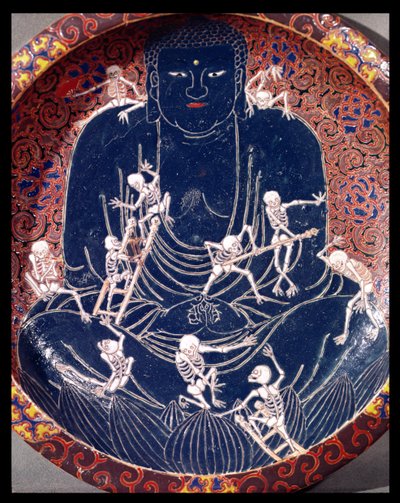 Plate Depicting Buddha with Ten Skeletons (detail) by Japanese School