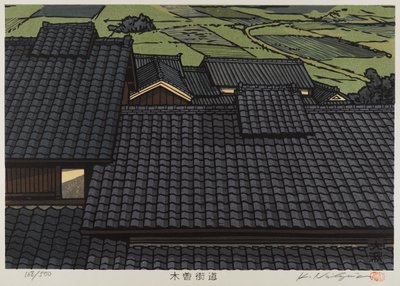 Rooftop from series Kisokaido by Japanese School