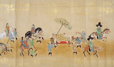 Sixth Korean Embassy to Japan in Meireki 1 at the time of Tokugawa Ietsunas succession in 1651, possibly by Kano Masunobu (1625-94) (detail) by Japanese School