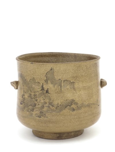 Tea-ceremony water jar with landscape design, Edo period by Japanese School