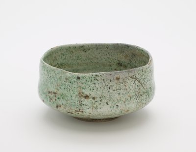 Tea bowl with false Raku seal by Japanese School