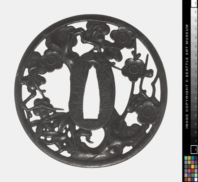 Tsuba: Branch of Flowering Cherry, Early 18th Century by Japanese School