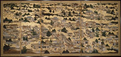 Views In and Around Kyoto (Rakuchu rakugai zu), ca.1616-24 by Japanese School