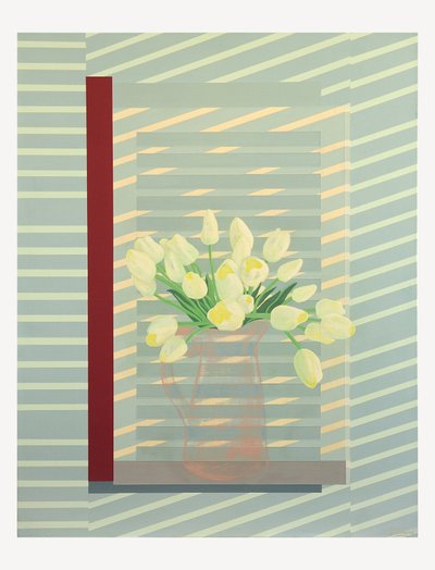 Flowers Against the Window Shutter by Jasper Galloway