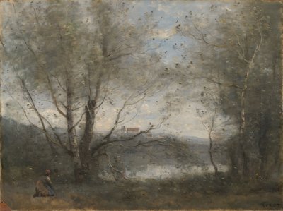 A Pond Seen through the Trees by Jean-Baptiste-Camille Corot
