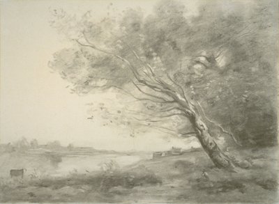 Bent Tree by the Water by Jean-Baptiste-Camille Corot