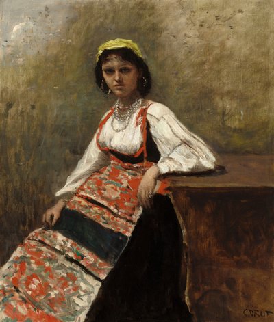 Italian Woman (La Morieri) by Jean-Baptiste-Camille Corot