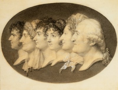 Profile Portrait of Augustin and His Family by Jean Baptiste Jacques Augustin