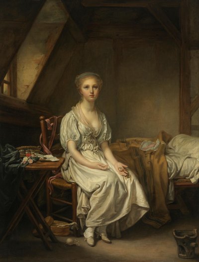 The Lamentations of the Clock (The Faltering Virtue) by Jean-Baptiste Greuze