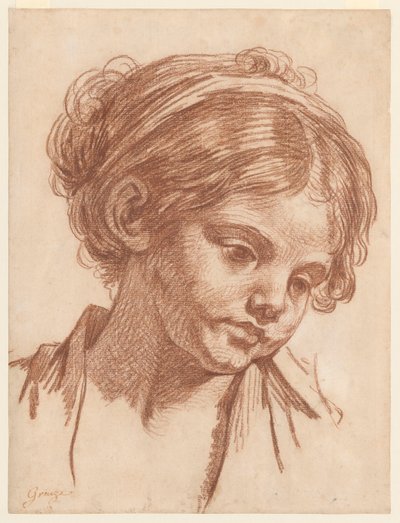 Head of a Girl by Jean-Baptiste Greuze